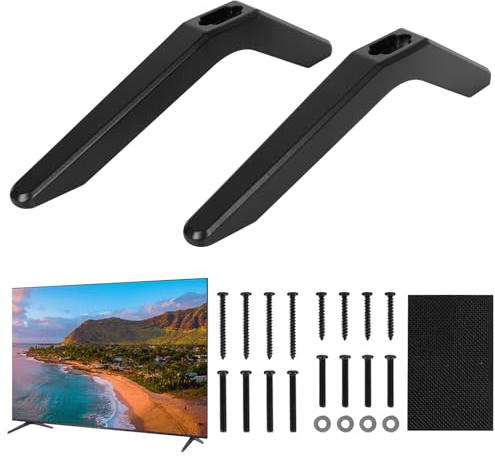 Universal TV Ständer, TV Base Stand, TV Standfüße für die meisten LCD LED Fernseher von 32 bis 75 Zoll, TV Halterung mit Schrauben Set Smart für S-a-m-s-u-n-g, T-C-L, H-i-s-e-n-s-e, S-o-n-y, L-G,