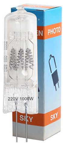 LedWekei Halogenlampen, 230 V Halogen 1000 W, Strahlerlampen, dimmbare 3200 K warmweiße Glühbirnen, 1 Stück 2-poliger feiner Anschluss