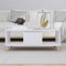 FENLAX Couchtisch aus Holzwerkstoff 90x50x36,5 cm Hochglanz-Weiß Wohnzimmertisch Beistelltisch Center Table Coffetable Stubentisch Wohnzimmer Tisch für Couch Cauchsofa Tisch Modern