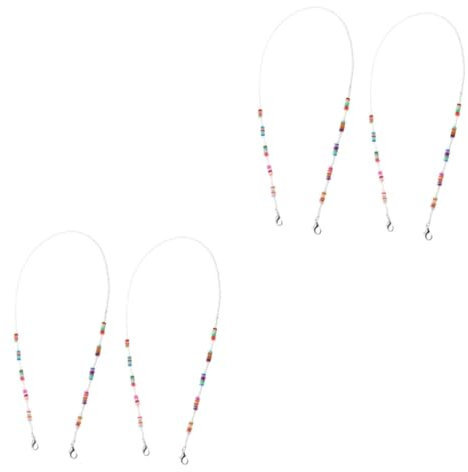 Healvian 4 Stück Maske Anti-Drop-Kette schnapsgläser Volksbrauch Lanyard Brillenkette Gesichtsmaske Kind Polymer-Ton