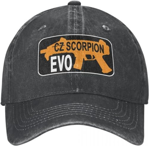 TeysHa Baseballkappe Snapback Sonnenhut CZ Scorpion Evo Baseballkappen Vintage Distressed Washed Zbrojovka Pistole Sonnenkappe für Männer Outdoor Laufen Golf Hüte Kappe Geschenk