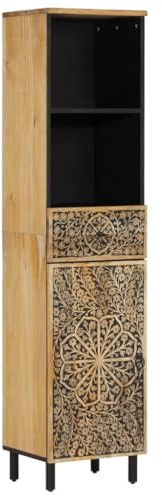 vidaXL Badschrank 38x33x160 cm Massivholz Mango