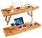 Badewannenablage Bambus mit Handtuchablage, Badewannentisch, Badewannentablett Ausziehbar, Badewannenständer, Bücherhalter Bad. (75-109cm*23 * 4.5cm Holzfarbe)