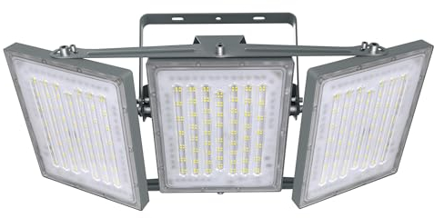 STASUN Projecteur LED Extérieur 600W, 60000lm Éclairage Extérieur, Lumière du Jour Blanche 6000K, IP66, Projecteur Extérieur Lampe de Sécurité Extérieur avec 3 Têtes Réglables pour Cour, Rue, Parking