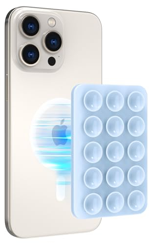 AHASTYLE Silikon Saugnapf Telefonhalterung für iPhone 16/15/14/13/12 Serie, Magnetische Saugnapf für iPhone MagSafe-Telefonhülle, Spiegel-Dusch-Telefonhalterung, für TikTok Videos und Selfies