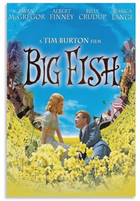 REDCHAMBER Regie von Tim Burton Fantasy-Comedy-Drama, Filmposter, großer Fisch, Retro-Poster, Kunstdruck, Wandfoto, Malerei, Poster, Hängebild, Familiendekoration, 50 x 75 cm