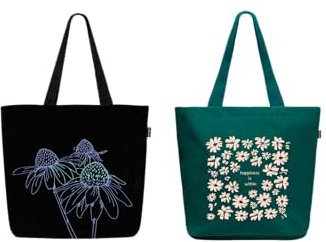 Eco Right Women's Canvas Bag, Shopper große Strandtasche mit Reißverschluss, Einkaufstasche, Tote Bag