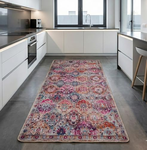 miqna Teppich Moderner Küchenteppich Gel Läufer Küchenläufer Grau Weiß Schwarz mit rutschfestem Bodenmuster mit Schriftzug Coffee Macchiato (Peasant, 100 x 200 cm)