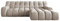 DomoHome- Campile Big Ecksofa mit Schlaffunktion Sofa Modern Couch Eckcouch Wohnzimmer Möbel Ausfahrbarer Sitz Sofa L Form, Rechts Size: 85x288x119 cm Stoff: Eden 4 Farbe: Beige