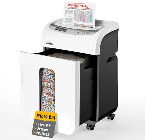 Vidateco 9 Sheet Micro Cut Paper Shredder for Home Business Office | P5 High Security, Jam Proof, Shred Paper Card Cd Staple, 20L Pullout Waste Bin