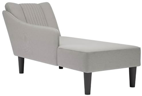 vidaXL Chaiselongue mit Rechter Armlehne Wolkengrau Stoff, Recamiere, Loungesessel, Lounge Sofa, Lounge, Loungesofa, Wohnzimmersofa, Akzentsessel