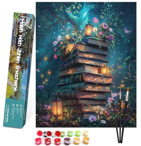 Bougimal Malen Nach Zahlen Erwachsene Landschaft Ohen Rahmen inklusive Pinsel und Acrylfarben - 40 x 50 cm, Bücher 4