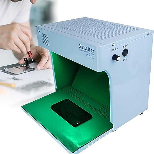 XFQZJG Vertikale Laminar Flow-Abzugshaube, Luftstrom-Reinigungsbank, Doppelventilator, staubfreie Werkbank, Arbeitstisch für Telefon-LCD-Reparatur, HEPA-Filter, Doppelbeleuchtung