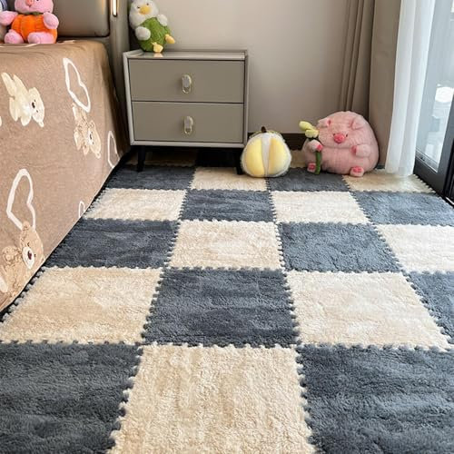 Bodenmatte aus Schaumstoff | quadratischer EVA-Schaumteppich | weiche Klettermatte | quadratische Teppichfliesen aus flauschigem Schaumstoff | quadratischer Plüschteppich | Teppich