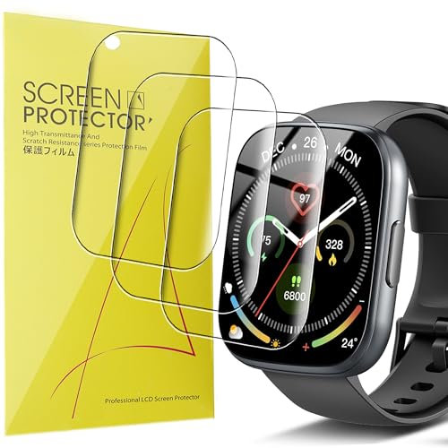 Blueshaweu Compatible for Puqo Smartwatch Women Men T80 1.95 Inch Screen Protector, [6 Pack] Full Coverage TPU HD Transparent Soft Film Compatible for Puqo T80 / Cillso T80 Smartwatch 1.95 (3 Pack)