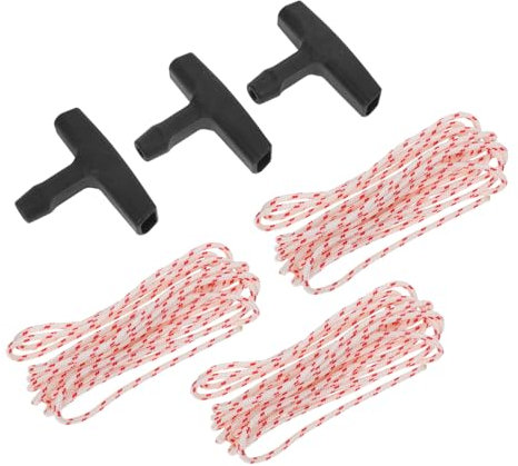 POPETPOP 3 Sets Lawn Mower Pull Rope Guide Generator Pull Cord Mower Rope Lawn Cord Recoil Starter Handle