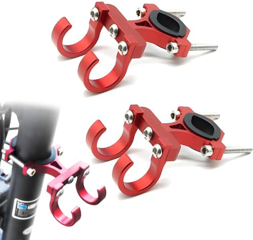 Xiuyer 2 Pezzi Gancio Anteriore Per Scooter Elettrico Design a Doppio Gancio Gancio Per Monopattino Ganci Per Scooter Elettrici Gancio Multifunzione Accessori Per Scooter Compatibile (Rosso)