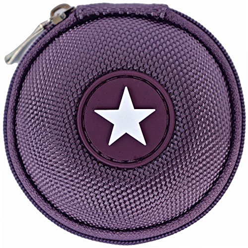 immi Mini-Etui, Case nur 7cmØ, Täschchen für kleine Utensilien (Lila/Stern)