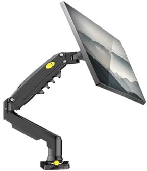 UIHMSWYAL F80 17-30 Zoll 2-9 kg Doppelarm-Luftdruck-Gasfeder Vesa 100x100 Monitor Desktop-Montagehalterung Clip Tülle Basis PC-Desktop-Ständer(Thick Desk Grommet)