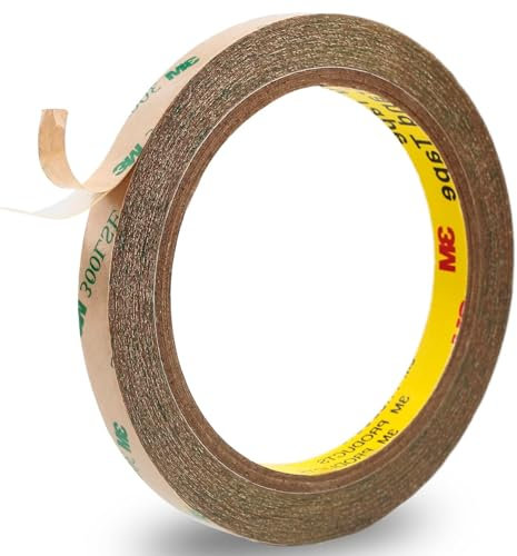 Spyder Tape 300LSE Double Sided Tape with IPA & Adhesive Promoter Wipes - Heavy Duty Clear Mounting Tape (5mm x 10m) - Waterproof Heat Resistant Adhesive for LED Strips, Electronics, Crafts
