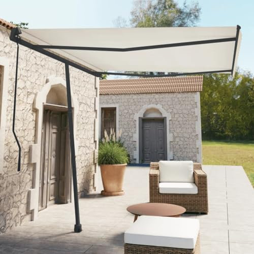 Set di pali per tende da sole, 300 x 245 cm, in ferro, per prato e giardino, per esterni, per finestre e porte, colore: antracite
