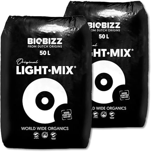 Wohnkult Biobizz 2 x 50 l Light-Mix organische Pflanzerde mit Perlite Grow Erde Blumenerde