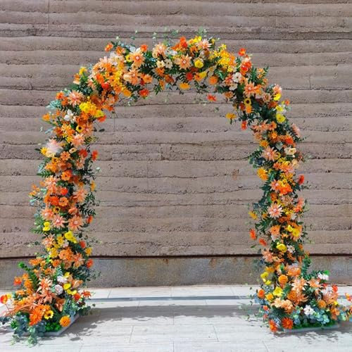 DECAKE Wedding Arch,7.2 FT Metal Arch Backdrop Stand,Outdoor Archway Pergola,Garden Arbor Trellis for Climbing Plants Flower Balloon,Rustic Wedding Decorations for Home Party Ceremony(White)