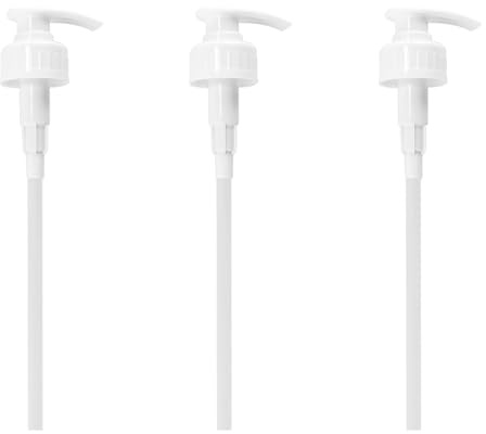 ACOLY 3Pack 5 Litre Pump Dispenser Fits,with Adjustable Tube Shampoo Dispenser Bottle Dose,for Top Soap Liquid Refill 3.5cm Diameter Bottles