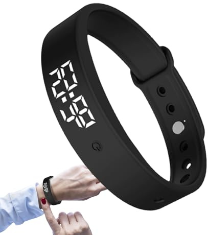 Vibrationsalarm-Armband – einstellbare Timeruhr mit 3 Alarmen, Vibrr Armband für und Erwachsene, diskrete Erinnerung | Medikamentenerinnerung mit Lern-Timer