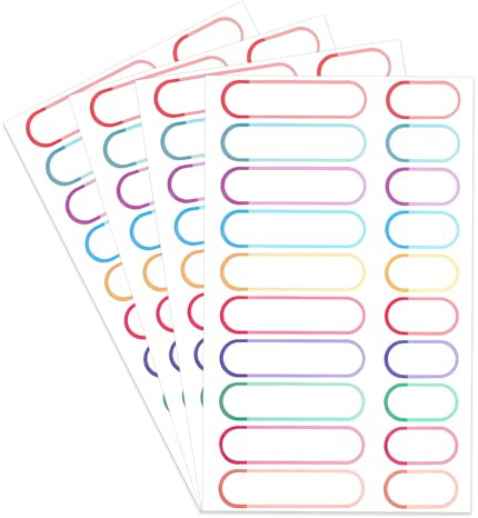 64 Pcs Name Labels Stickers, Self-Laminating Write-on Tag Stickers, Waterproof Baby Bottle Labels for School & Home, Assorted Colors