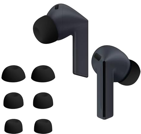 kwmobile 6X Silikonaufsätze für Samsung Galaxy Buds 3 FE - Ersatz Ohrstöpsel in 3 Größen - Ear Tips für In-Ear Kopfhörer - Zubehör Ersatzpolster in Schwarz