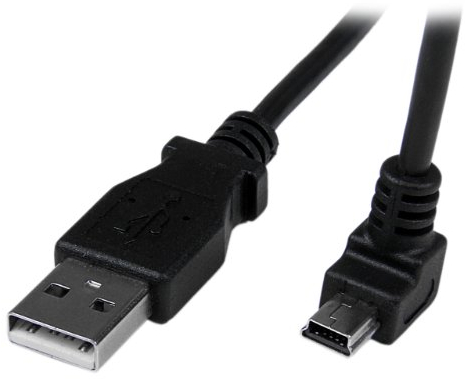 StarTech.com Cable Adaptador 2m USB A Macho a Mini USB B Macho Acodado en Ángulo hacia Abajo - Negro