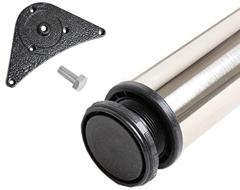 1 Stück Tischbeine Tischbein Stützfuss Tischstempel Möbelfuss 710mm viele Farben (Edelstahl Optik)