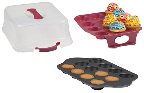 Lifetime Cooking Cake Box Carrier (Bake:Carry:Serve) Holds Upto 24 Cupcakes / Muffins