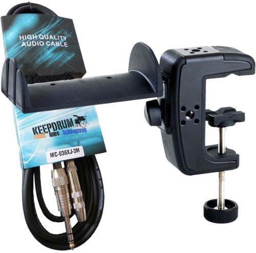K&M 16085 Kopfhörerhalter + keepdrum Kopfhörerverlängerungskabel 3m