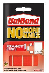 UniBond No More Nails Permanent Strips 19mm x 5cm (10 Strips)