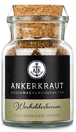 Ankerkraut Wacholderbeeren, getrocknet und gemahlen, 50g im Korkenglas