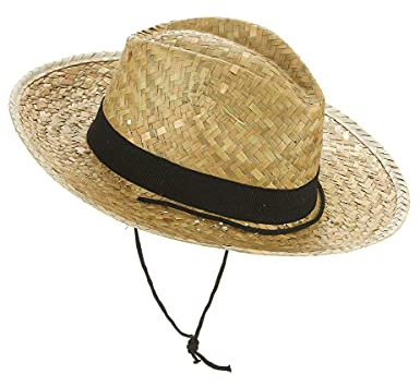 DEGUISE TOI - Chapeau cowboy paille adulte - Chapeau - Taille Unique - Jaune - Accessoires pour déguisement - Paille - - Carnaval