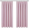 PONY DANCE Pink Curtains for Girls Bedroom 54 Drop Kids Blackout Thermal Curtains Pencil Pleat Short Blackout Window Curtains for Nursery with Hooks for Track, 2 Panels, W46 X L54, Pink