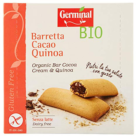 Germinal Barrita de Quínoa Rellena de Crema de Cacao sin Gluten Bio Germinal, 180g
