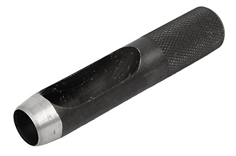 sourcing map Cuir Joint Ceinture Sangle Trou Perforé Outil à Main Noir 15mm Ø
