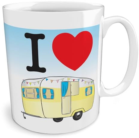 Black Raven Design - I Love Caravanning, Ceramic Mug, 11fl oz