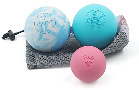 KSONE Lacrosse massageboll set - muskelmassagerulle - djupt vävda bollar - hårda och..