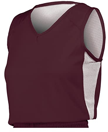 Russell Athletic Damen Ungeteiltes, einlagiges Wende-Trikot Hemd, Kastanienbraun/Weiß, Large