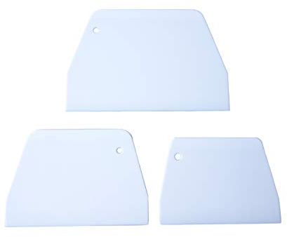 Set of 3 Cake Scrapers and Smoother Tools for Cake Decorating, Dough & Bowl Scrapers Plastic Icing Smoothers Dough Cutters Bench Scrapers