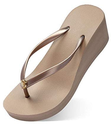 MedusaABC Zeus Estate Sandali Piatti Casual, Infradito con Zeppa, Sandali alla Moda con Plateau-Oro Rosa-37, Ciabatte Estive