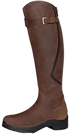 Scarpe Stivali Stivaletti Anfibi da Donna con Cinghie Tasche Platform Inverno Caldo Neutro Med Heels Cool Retro Zip Riding Snow (42,Marrone)