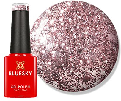 Bluesky Gel Nail Polish, Pink Gold - S06N, Pink, Glitter, Long Lasting, Chip Resistant, 5ml (Requires Drying Under UV LED Lamp)