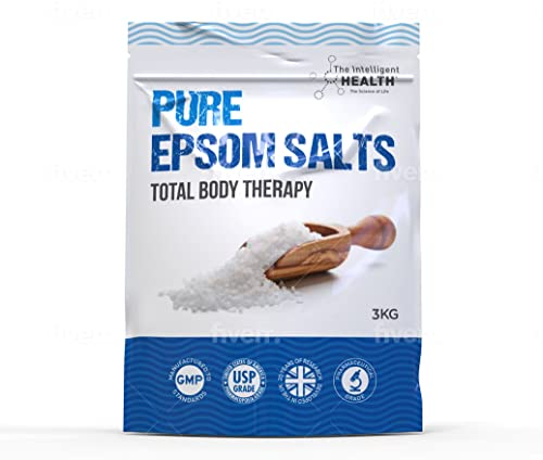 Intelligent Health Epsom Salts - 100% Pure Magnesium Sulphate, Premium Bath Salts for Men & Women, Muscle Soak - 3kg