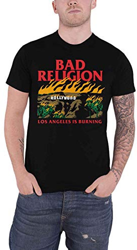 Bad Religion Burning Männer T-Shirt schwarz L 100% Baumwolle Band-Merch, Bands